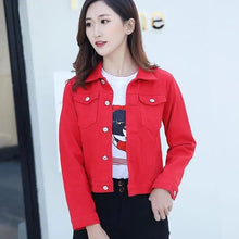 Load image into Gallery viewer, New Stunning Long Sleeve Winter Slim White Black Jeans Top For Women Solid Denim Jacket Women Short Overcoat For Ladies
