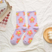将图片加载到图库查看器，New Style Cartoon Flower Women Socks Kawaii Socks Breathable Spring Autumn Casual Socks Beautiful Girls Socks For Women
