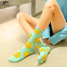 将图片加载到图库查看器，New Style Cartoon Flower Women Socks Kawaii Socks Breathable Spring Autumn Casual Socks Beautiful Girls Socks For Women
