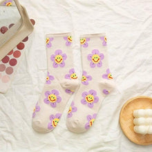 将图片加载到图库查看器，New Style Cartoon Flower Women Socks Kawaii Socks Breathable Spring Autumn Casual Socks Beautiful Girls Socks For Women
