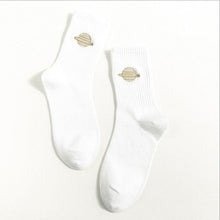 将图片加载到图库查看器，Combed Out Of Pure Cotton Socks Autumn Cute Japanese Harajuku Planet Magic Array Embroidery Long Socks Korean Style Kawaii Girls Socks For Men And Women
