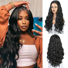 Load image into Gallery viewer, Long Body Wave Black Wig Synthetic Wigs for Black Women Middle Part Brown Red Pink Purple Cosplay Hair Wigs For Black Women Cosplay Wigs For Women
