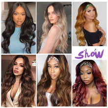Load image into Gallery viewer, Long Body Wave Black Wig Synthetic Wigs for Black Women Middle Part Brown Red Pink Purple Cosplay Hair Wigs For Black Women Cosplay Wigs For Women
