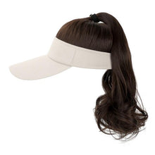 Load image into Gallery viewer, Ponytail Extension Cap hair Synthetic Wig Curly Wavy Wigs with Visor Hat hair Wigs for Women Hat Baseball Wigs For Black Women Cosplay Wigs For Women

