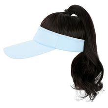 Load image into Gallery viewer, Ponytail Extension Cap hair Synthetic Wig Curly Wavy Wigs with Visor Hat hair Wigs for Women Hat Baseball Wigs For Black Women Cosplay Wigs For Women
