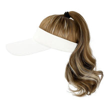 Load image into Gallery viewer, Ponytail Extension Cap hair Synthetic Wig Curly Wavy Wigs with Visor Hat hair Wigs for Women Hat Baseball Wigs For Black Women Cosplay Wigs For Women
