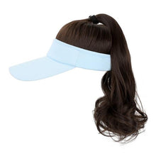 Load image into Gallery viewer, Ponytail Extension Cap hair Synthetic Wig Curly Wavy Wigs with Visor Hat hair Wigs for Women Hat Baseball Wigs For Black Women Cosplay Wigs For Women
