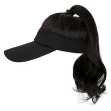 Load image into Gallery viewer, Ponytail Extension Cap hair Synthetic Wig Curly Wavy Wigs with Visor Hat hair Wigs for Women Hat Baseball Wigs For Black Women Cosplay Wigs For Women

