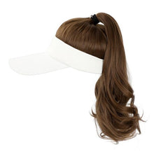 Load image into Gallery viewer, Ponytail Extension Cap hair Synthetic Wig Curly Wavy Wigs with Visor Hat hair Wigs for Women Hat Baseball Wigs For Black Women Cosplay Wigs For Women
