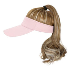 Load image into Gallery viewer, Ponytail Extension Cap hair Synthetic Wig Curly Wavy Wigs with Visor Hat hair Wigs for Women Hat Baseball Wigs For Black Women Cosplay Wigs For Women
