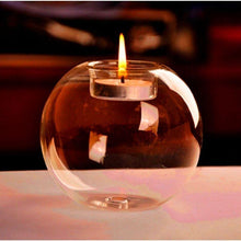 Load image into Gallery viewer, Round Hollow Glass Candle  Tea light Holder Candlestick Home Decorations for Dinner Table Wedding Candle Holder Wedding Candlestick Fine Transparent Crystal Glass Candlestick Dining Home Decor
