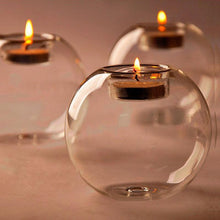 Load image into Gallery viewer, Round Hollow Glass Candle  Tea light Holder Candlestick Home Decorations for Dinner Table Wedding Candle Holder Wedding Candlestick Fine Transparent Crystal Glass Candlestick Dining Home Decor
