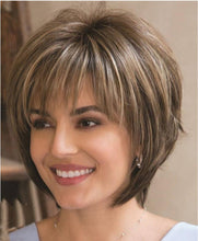 Load image into Gallery viewer, New Style Women Synthetic Mixed Blonde Brown Short Wigs Natural Hair Wigs Heat Resistant Hair Wig for Women Bob Wigs For Black Women Gifts For Black Women
