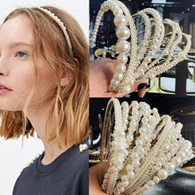 Load image into Gallery viewer, Simulation Pearl Hairbands Women Hair Accessories Korean Handmade Bow Flower Hoops Headband Wedding Ornaments Gorgeous Hair Accessories For Women
