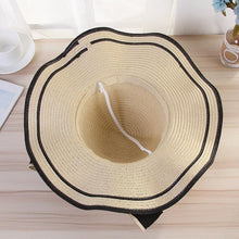 Load image into Gallery viewer, New Summer Women's Beach Hat Wide Side Female  Summer Women's Beach Hat Female Unique Luxury Bowknot Design Sun Hat Casual Hat Lady Classic Flat Straw Hat Women Fedora Hat Ideal Gift 54-58cm
