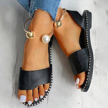 将图片加载到图库查看器，New Summer Women's Pearly Sandals Slippers Shoes Women Flats Sandals Flip Flop Casual Flat Slingback Pearl Sandals Fashion Beach Flip Flops Sandals Outdoor Slippers Round Toe Shoes
