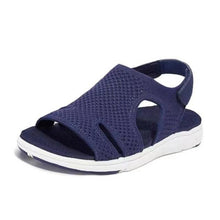 将图片加载到图库查看器，New Summer Women Sandals Shoes Blue Casual Woman Flats Buckle Strap Fashion Beach Shoe Modern Slide Square Open Toe One Band Cute Slip On Flat Dressy Casual Summer Sandals
