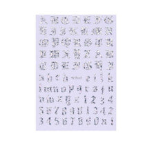 将图片加载到图库查看器，New Super Thin Self-Adhesive  Letter 3d Nail Decal Stickers Manicure Nail Art Decoration Accessories Holographic Old English Character Nail Self-Adhesive Sticker English Font Design Manicure Design Water Sliders Decorations Accessories
