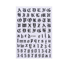 将图片加载到图库查看器，New Super Thin Self-Adhesive  Letter 3d Nail Decal Stickers Manicure Nail Art Decoration Accessories Holographic Old English Character Nail Self-Adhesive Sticker English Font Design Manicure Design Water Sliders Decorations Accessories
