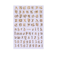 将图片加载到图库查看器，New Super Thin Self-Adhesive  Letter 3d Nail Decal Stickers Manicure Nail Art Decoration Accessories Holographic Old English Character Nail Self-Adhesive Sticker English Font Design Manicure Design Water Sliders Decorations Accessories
