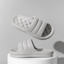 将图片加载到图库查看器，New Thicker EVA Sofa Slides Sole Soft Indoor Slippers Men Women Anti-Slip Sandals Summer Bathroom Platform Shoes Open Toe Soft Slippers Thick Lightweight Non-Slip Shower Bath Cloud Slides Pool Gym House Sandals
