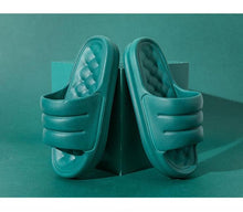 将图片加载到图库查看器，New Thicker EVA Sofa Slides Sole Soft Indoor Slippers Men Women Anti-Slip Sandals Summer Bathroom Platform Shoes Open Toe Soft Slippers Thick Lightweight Non-Slip Shower Bath Cloud Slides Pool Gym House Sandals

