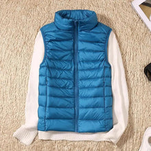 Load image into Gallery viewer, New Trendy Ultra Light Women's Duck Down Vest Jacket Autumn/Winter High collar Sleeveless Coat For Girls
