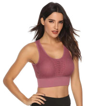Load image into Gallery viewer, New Trendy Women's T-shirts Workout Sports Bra Yoga Vest Backless Solid Quick Dry Running Gym Sport bra Yoga Shirts
