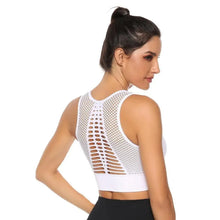 Load image into Gallery viewer, New Trendy Women's T-shirts Workout Sports Bra Yoga Vest Backless Solid Quick Dry Running Gym Sport bra Yoga Shirts
