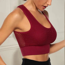 Load image into Gallery viewer, New Trendy Women's T-shirts Workout Sports Bra Yoga Vest Backless Solid Quick Dry Running Gym Sport bra Yoga Shirts
