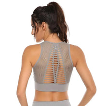 Load image into Gallery viewer, New Trendy Women's T-shirts Workout Sports Bra Yoga Vest Backless Solid Quick Dry Running Gym Sport bra Yoga Shirts

