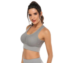 Load image into Gallery viewer, New Trendy Women's T-shirts Workout Sports Bra Yoga Vest Backless Solid Quick Dry Running Gym Sport bra Yoga Shirts
