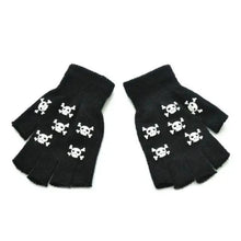 Load image into Gallery viewer, New TrendyHalf Finger Gloves Glow  Dark Fingerless Stretch Knitted Winter Mittens Men/Women's Skeleton Pattern Knit Gloves Fingerless Gloves
