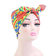 Load image into Gallery viewer, New Vintage African Print Stretch Bandana Head Wrap Long Scarf satin Floral Women Party Turban Headwear Cap Hair Accessories
