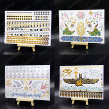 将图片加载到图库查看器，New Waterproof Temporary Tattoo Sticker Golden Silver Flower Jewelry Flash Fashion Different Design Tattoos For Womens
