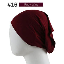 Load image into Gallery viewer, New Winter Autumn Soft Solid Color Inner Hijab  Cap Lightweight Muslim Turban Elegant Hijab Caps Hat Islam Under Scarf  Undercap Bonnet Color Soft Jersey Stretch Hijab's Tube Cap Hat Hijab Bonnet Muslim Women Scarf Turbans Head For Women
