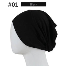 Load image into Gallery viewer, New Winter Autumn Soft Solid Color Inner Hijab  Cap Lightweight Muslim Turban Elegant Hijab Caps Hat Islam Under Scarf  Undercap Bonnet Color Soft Jersey Stretch Hijab's Tube Cap Hat Hijab Bonnet Muslim Women Scarf Turbans Head For Women

