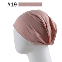 Load image into Gallery viewer, New Winter Autumn Soft Solid Color Inner Hijab  Cap Lightweight Muslim Turban Elegant Hijab Caps Hat Islam Under Scarf  Undercap Bonnet Color Soft Jersey Stretch Hijab's Tube Cap Hat Hijab Bonnet Muslim Women Scarf Turbans Head For Women
