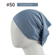 Load image into Gallery viewer, New Winter Autumn Soft Solid Color Inner Hijab  Cap Lightweight Muslim Turban Elegant Hijab Caps Hat Islam Under Scarf  Undercap Bonnet Color Soft Jersey Stretch Hijab's Tube Cap Hat Hijab Bonnet Muslim Women Scarf Turbans Head For Women
