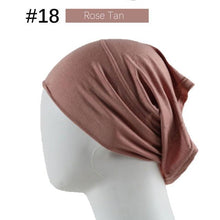 Load image into Gallery viewer, New Winter Autumn Soft Solid Color Inner Hijab  Cap Lightweight Muslim Turban Elegant Hijab Caps Hat Islam Under Scarf  Undercap Bonnet Color Soft Jersey Stretch Hijab's Tube Cap Hat Hijab Bonnet Muslim Women Scarf Turbans Head For Women
