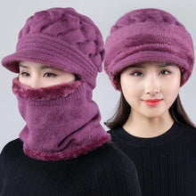 Load image into Gallery viewer, New Winter Balaclava Beanies Mother Hat Women Warm Thick Skellies Riding Outdoor Hats Gorgas Stripes Beanie Cap Mask Scarf Hat Set Outdoor Sport Warm Beanies Hat For Men Knitted Hats Bandana Hiking Camping Kid Neck Warmer Cap
