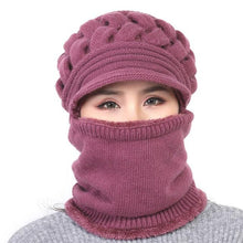 Load image into Gallery viewer, New Winter Balaclava Beanies Mother Hat Women Warm Thick Skellies Riding Outdoor Hats Gorgas Stripes Beanie Cap Mask Scarf Hat Set Outdoor Sport Warm Beanies Hat For Men Knitted Hats Bandana Hiking Camping Kid Neck Warmer Cap
