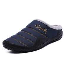 将图片加载到图库查看器，New Winter Slippers For Men Warm Indoor Shoes Short Plush Flat Heel Slipper Waterproof Nonslip Home Slippers Slip-on House Shoes With Arch Support Warm Faux Fur Lined Rubber Sole
