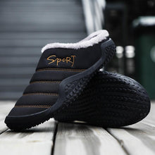 将图片加载到图库查看器，New Winter Slippers For Men Warm Indoor Shoes Short Plush Flat Heel Slipper Waterproof Nonslip Home Slippers Slip-on House Shoes With Arch Support Warm Faux Fur Lined Rubber Sole
