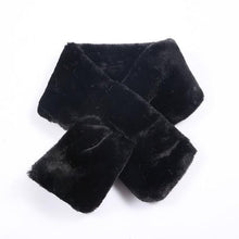 Load image into Gallery viewer, New Winter Solid Color Warm Thicken Soft Collar Scarf Faux Rabbit Fur Neckerchief Plush Warm Hot Scarfs Cross Collar Scarf Shawl Solid With Pearl Elegant For Women
