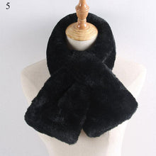 Load image into Gallery viewer, New Winter Solid Color Warm Thicken Soft Collar Scarf Faux Rabbit Fur Neckerchief Plush Warm Hot Scarfs Cross Collar Scarf Shawl Solid With Pearl Elegant For Women
