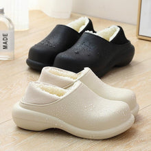 将图片加载到图库查看器，New Winter Women Slipper Soft Bottom Plush Home Shoes  Slippers Indoor Waterproof Non-Slip Memory Foam Comfy Fluffy Fur Memory Foam Boots House Shoes Thick Sole 6cm
