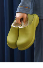 将图片加载到图库查看器，New Winter Women Slipper Soft Bottom Plush Home Shoes  Slippers Indoor Waterproof Non-Slip Memory Foam Comfy Fluffy Fur Memory Foam Boots House Shoes Thick Sole 6cm
