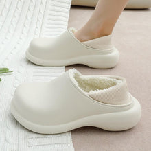 将图片加载到图库查看器，New Winter Women Slipper Soft Bottom Plush Home Shoes  Slippers Indoor Waterproof Non-Slip Memory Foam Comfy Fluffy Fur Memory Foam Boots House Shoes Thick Sole 6cm
