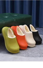 将图片加载到图库查看器，New Winter Women Slipper Soft Bottom Plush Home Shoes  Slippers Indoor Waterproof Non-Slip Memory Foam Comfy Fluffy Fur Memory Foam Boots House Shoes Thick Sole 6cm
